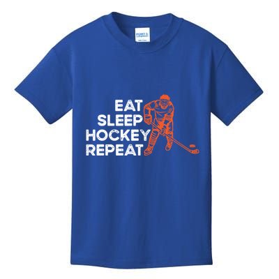 Eat Sleep Hockey Repeat Ice Hockey Lovers Players Funny Gift Kids T-Shirt