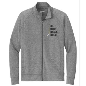 Eat Sleep Hockey Repeat Funny Ice Hockey Great Gift Stretch Full-Zip Cadet Jacket