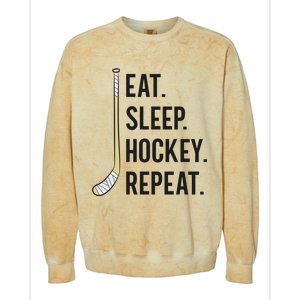 Eat Sleep Hockey Repeat Funny Ice Hockey Great Gift Colorblast Crewneck Sweatshirt