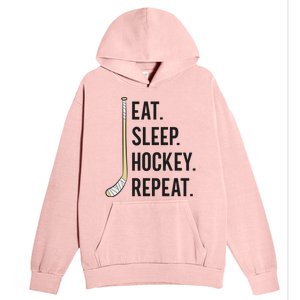 Eat Sleep Hockey Repeat Funny Ice Hockey Great Gift Urban Pullover Hoodie