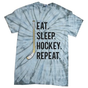 Eat Sleep Hockey Repeat Funny Ice Hockey Great Gift Tie-Dye T-Shirt