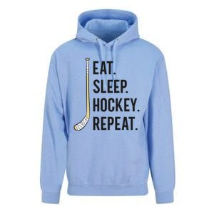 Eat Sleep Hockey Repeat Funny Ice Hockey Great Gift Unisex Surf Hoodie