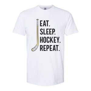 Eat Sleep Hockey Repeat Funny Ice Hockey Great Gift Softstyle CVC T-Shirt