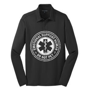 Emotional Support Human Do Not Pet Silk Touch Performance Long Sleeve Polo