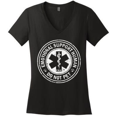 Emotional Support Human Do Not Pet Women's V-Neck T-Shirt