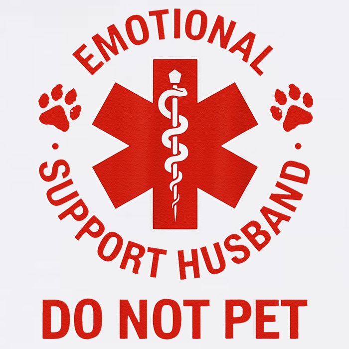 Emotional Support Husband Do Not Pet Garment-Dyed Sweatshirt