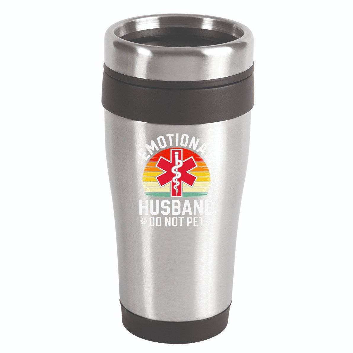 Emotional Support Husband Do Not Pet Funny Husband Vintage 16oz Travel Tumbler