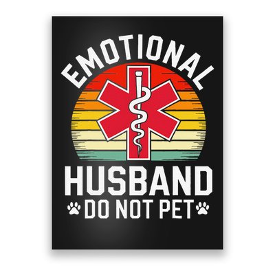 Emotional Support Husband Do Not Pet Funny Husband Vintage Poster
