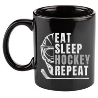 Eat Sleep Hockey Repeat 11oz C Handle Ceramic Mug