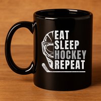 Eat Sleep Hockey Repeat 11oz C Handle Ceramic Mug