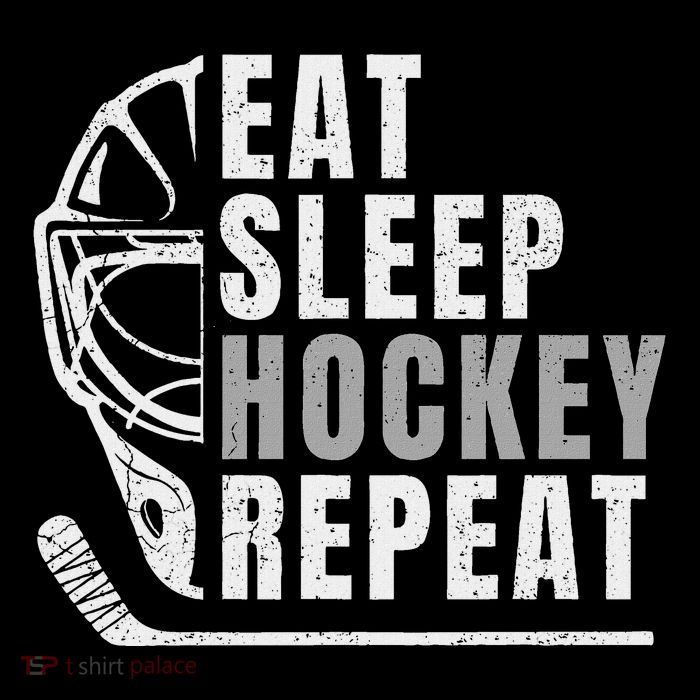 Eat Sleep Hockey Repeat Women's V-Neck T-Shirt