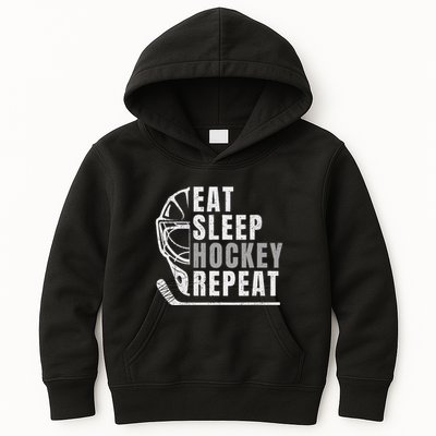 Eat Sleep Hockey Repeat Kids Hoodie