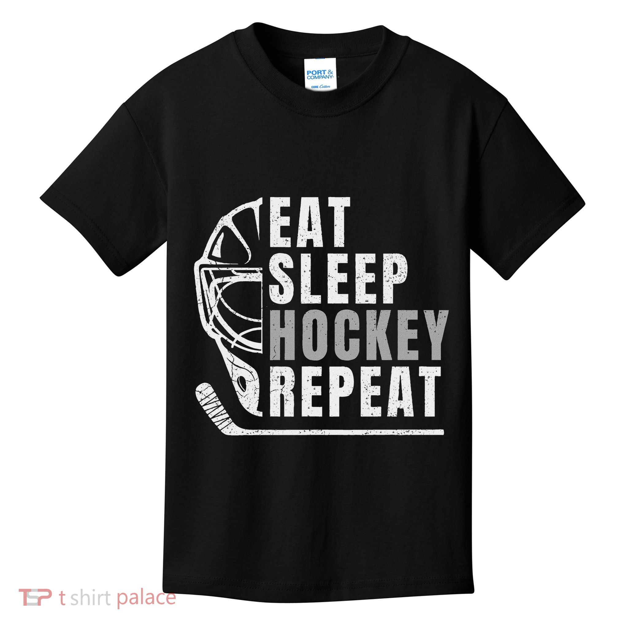 Eat Sleep Hockey Repeat Kids T-Shirt