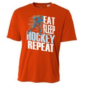 Eat Sleep Hockey Repeat Ice Hockey Player Gift Cooling Performance Crew T-Shirt