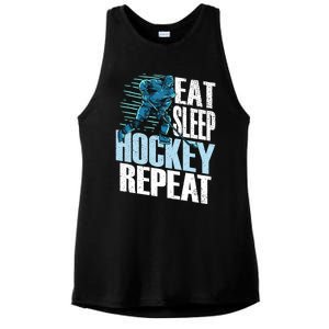 Eat Sleep Hockey Repeat Ice Hockey Player Gift Ladies PosiCharge Tri-Blend Wicking Tank