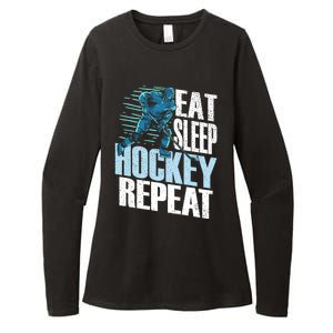 Eat Sleep Hockey Repeat Ice Hockey Player Gift Womens CVC Long Sleeve Shirt