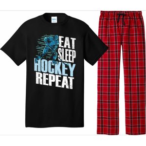 Eat Sleep Hockey Repeat Ice Hockey Player Gift Pajama Set