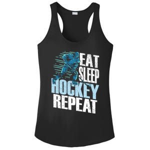 Eat Sleep Hockey Repeat Ice Hockey Player Gift Ladies PosiCharge Competitor Racerback Tank