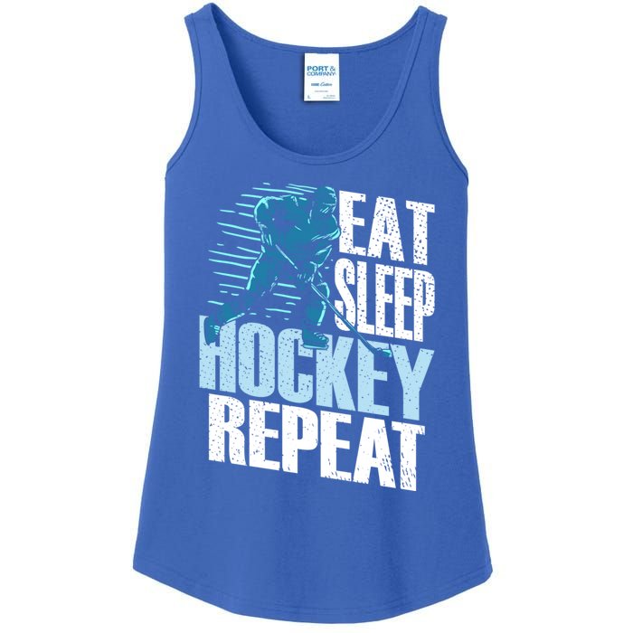 Eat Sleep Hockey Repeat Ice Hockey Player Gift Ladies Essential Tank