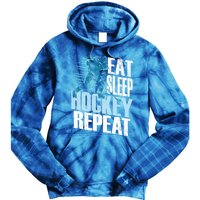 Eat Sleep Hockey Repeat Ice Hockey Player Gift Tie Dye Hoodie