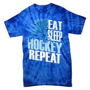 Eat Sleep Hockey Repeat Ice Hockey Player Gift Tie-Dye T-Shirt