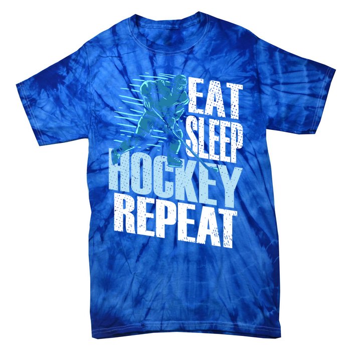 Eat Sleep Hockey Repeat Ice Hockey Player Gift Tie-Dye T-Shirt