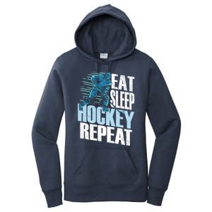 Eat Sleep Hockey Repeat Ice Hockey Player Gift Women's Pullover Hoodie