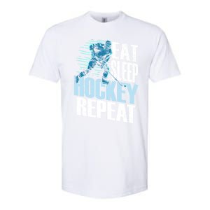 Eat Sleep Hockey Repeat Ice Hockey Player Gift Softstyle CVC T-Shirt