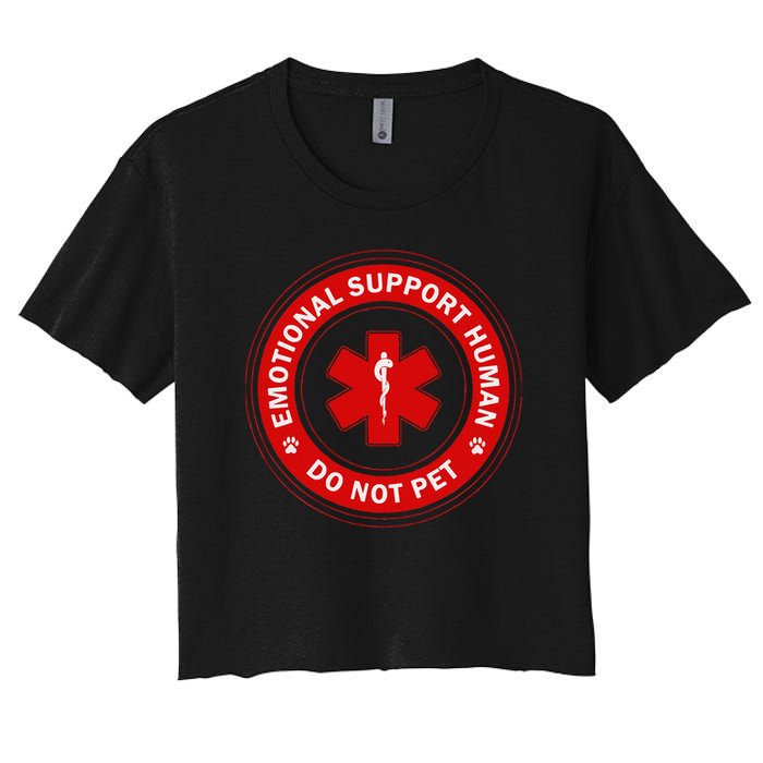 Emotional Support Husband Do Not Pet Women's Crop Top Tee