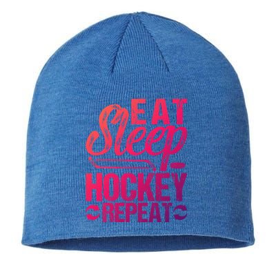 Eat Sleep Hockey Repeat Sport Themed Christmas Gift Sustainable Beanie