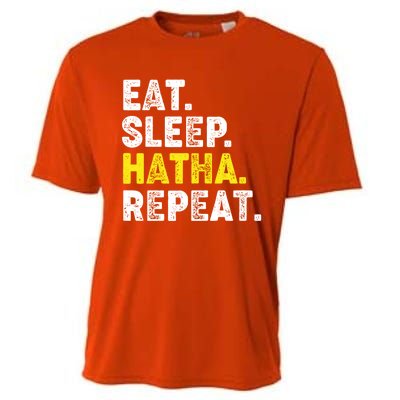 Eat Sleep Hatha Yoga Repeat! Funny Hatha Flow Yoga Phrase Gift Cooling Performance Crew T-Shirt