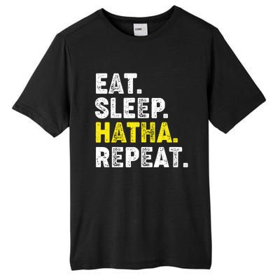 Eat Sleep Hatha Yoga Repeat! Funny Hatha Flow Yoga Phrase Gift Tall Fusion ChromaSoft Performance T-Shirt