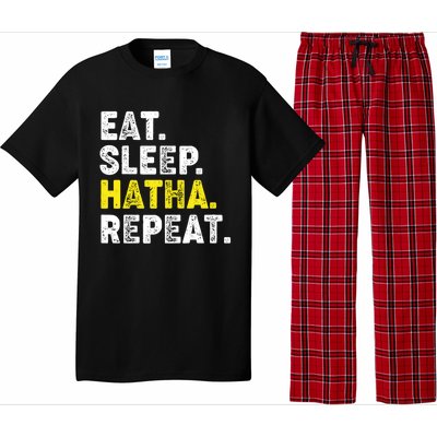 Eat Sleep Hatha Yoga Repeat! Funny Hatha Flow Yoga Phrase Gift Pajama Set