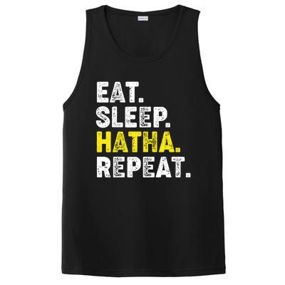 Eat Sleep Hatha Yoga Repeat! Funny Hatha Flow Yoga Phrase Gift PosiCharge Competitor Tank