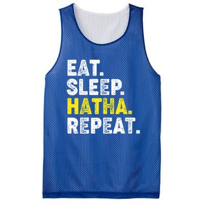 Eat Sleep Hatha Yoga Repeat! Funny Hatha Flow Yoga Phrase Gift Mesh Reversible Basketball Jersey Tank