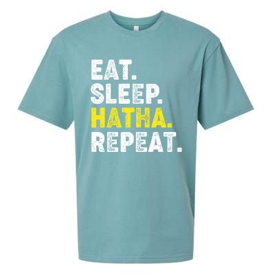 Eat Sleep Hatha Yoga Repeat! Funny Hatha Flow Yoga Phrase Gift Sueded Cloud Jersey T-Shirt