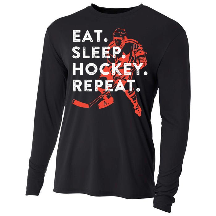 Eat Sleep Hockey Repeat Gift TShirt Cooling Performance Long Sleeve Crew