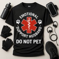 Emotional Support Husband Do Not Pet Cooling Performance Crew T-Shirt