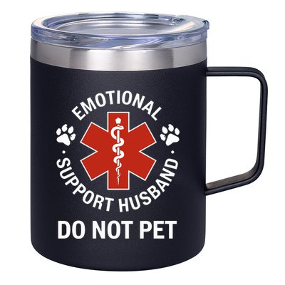 Emotional Support Husband Do Not Pet 12oz Stainless Steel Coffee Mug