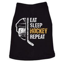 Eat Sleep Hockey Repeat Hockey Funny Ice Hockey Doggie Tank