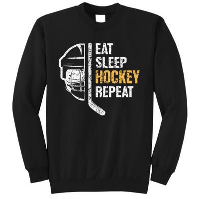 Eat Sleep Hockey Repeat Hockey Funny Ice Hockey Sweatshirt