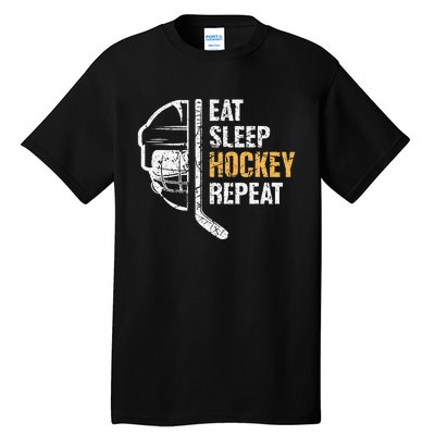 Eat Sleep Hockey Repeat Hockey Funny Ice Hockey Tall T-Shirt