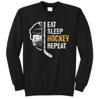 Eat Sleep Hockey Repeat Hockey Funny Ice Hockey Tall Sweatshirt