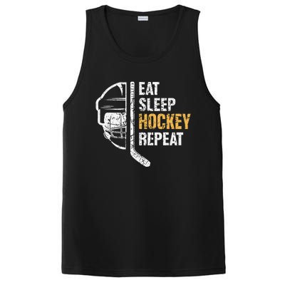 Eat Sleep Hockey Repeat Hockey Funny Ice Hockey PosiCharge Competitor Tank