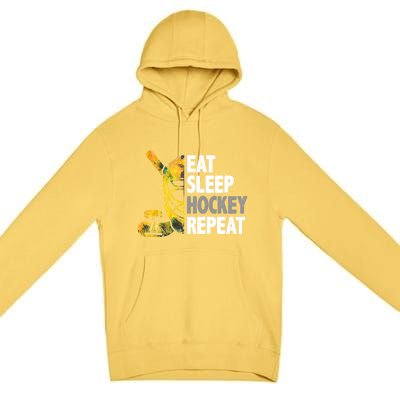 Eat Sleep Hockey Repeat Ice Hockey Player Gear Lover Cute Gift Premium Pullover Hoodie