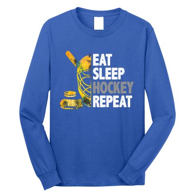 Eat Sleep Hockey Repeat Ice Hockey Player Gear Lover Cute Gift Long Sleeve Shirt