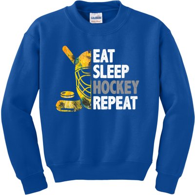 Eat Sleep Hockey Repeat Ice Hockey Player Gear Lover Cute Gift Kids Sweatshirt