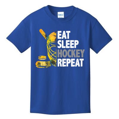 Eat Sleep Hockey Repeat Ice Hockey Player Gear Lover Cute Gift Kids T-Shirt