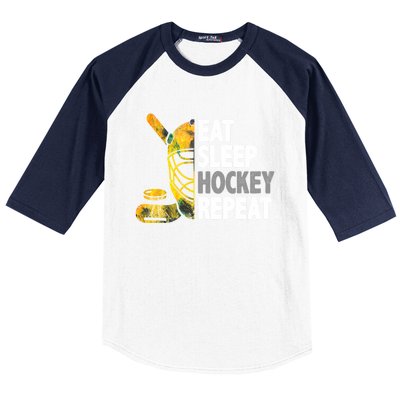 Eat Sleep Hockey Repeat Ice Hockey Player Gear Lover Cute Gift Baseball Sleeve Shirt