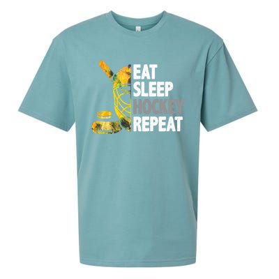 Eat Sleep Hockey Repeat Ice Hockey Player Gear Lover Cute Gift Sueded Cloud Jersey T-Shirt